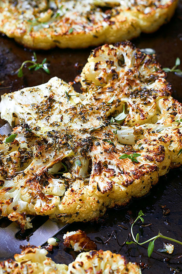 Roasted Cauliflower Steaks Cooking With Que