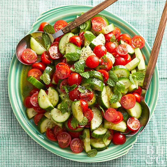 Cucumbers, Tomatoes & Mint Salad